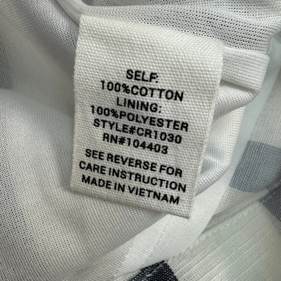 Mine Button Down Tie Mini Skirt Womens Size Large White Blue Stripe NWT - Picture 4 of 9